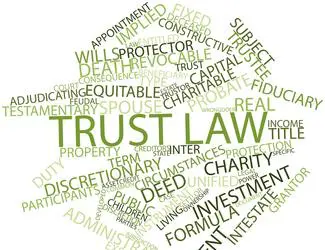 A word cloud of trust law related words.